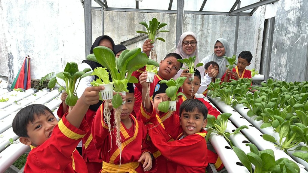 Kegiatan Menanam tumbuhan hidroponik